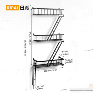 Ripai Multi Level Staircase <b>Shelf</b> 30cm Wall Mounted Storage Rack For Home Bedroom Living Room Decor - Product Image 1