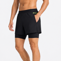 Pantalones Cortos Deportivos para Hombre de Alta Calidad, Cintura Elástica, Ligeros, Transpirables, con Logotipo Personalizado OEM, Doble Capa, Secado Rápido