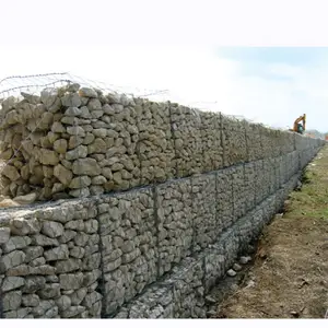 돌망태 철망사 상자 pvc 돌을 위한 입히는 gabion 벽 gabions