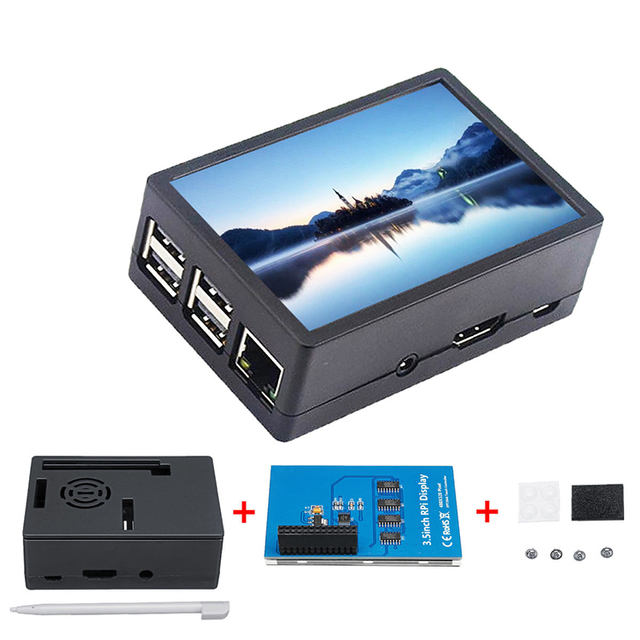 Raspberry PI 3B+/3B housing with fan 3.5 "touch screen +ABS protective housing chipwelldone
