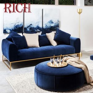 モダンな高級ベルベット生地ゴールドメタルレジャーソファセットホームリビングルームホテルホールロビーオフィスレンタルイベント家具 - Product Image 4