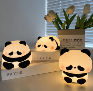Luce notturna a LED sensibile al tocco, design a forma di <span class=keywords><strong>panda</strong></span>, regolazione a tre livelli, illuminazione colorata, funzione timer, ricaricabile, luce soffusa - Product Image 4