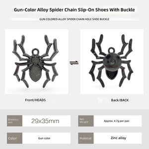 En gros, Boucles de chaussures en métal style rétro punk, Série couleur canon de fusil, Accessoires DIY pour chaussures à trous, Accessoires chaîne araignée de dessin animé, Breloques pour sabots - Product Image 6