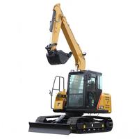 Nouvelle machine de construction, excavatrice sur chenilles de 7,5 tonnes avec godet de 0,28 m3, modèle SY75C, avec attache rapide, moteur EPA de 42 kW, pièces de moteur d'excavatrice