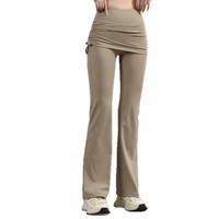 Nouveau style 2026 – Pantalon de yoga bootcut pour femme en nylon, absorbant la transpiration, taille haute, idéal pour le fitness, le Pilates et les activités de plein air