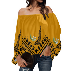 <strong>Yellow</strong> Tribal Printed <strong>Women</strong> <strong>Tops</strong> and Blouses Polynesian Casual Blouse for <strong>Women</strong> Custom Made Plus Size <strong>Women's</strong> Blouses &amp; Shirts - Product Image 1