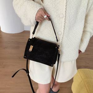 Women's <b>Small</b> Square <b>Box</b> Bag Ebony Color Zipper Closure Classic Style Crossbody Shoulder Bag For Everyday Outfits Spring 2026 - Product Image 1