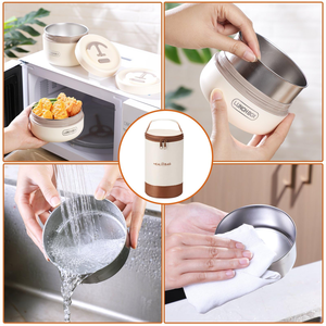 Boîte à lunch isotherme portable en acier inoxydable de 1800 ml, 3 couches empilables, sans BPA, pour l'école et le bureau - Product Image 4