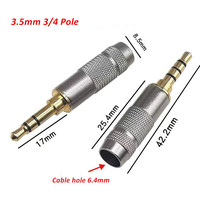 Mini adaptateur jack stéréo 3,5 mm 3/4 pôles avec gaine en PVC, connecteurs audio pour casque Hifi 3,5 mm, DIY pour haut-parleur et microphone