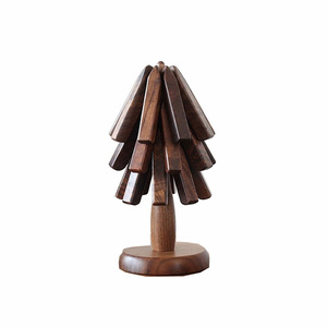 Sous-plat créatif en bois isolant thermiquement, dessous de verre en bois massif, tapis de cuisson en noyer noir d'Amérique du Nord pour restaurant - Product Image 5