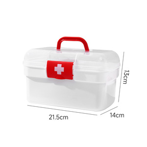First Aid Clear Top Case <b>Plastic</b> Medicine <b>Box</b> Home First Aid Kit for Home School - Product Image 3