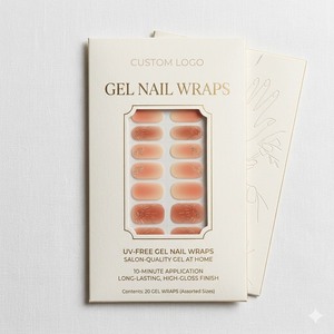 Autocollants pour ongles en gel à motif cœur de style <span class=keywords><strong>japonais</strong></span> avec emballage <span class=keywords><strong>cadeau</strong></span> en relief, qualité salon, ongles à presser - Product Image 1