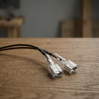 Adaptor Konektor Kabel Elektronik 2 Pin Tembaga Berlapis Timah dengan Selubung PBT/PVC 12V Panjang Dapat Disesuaikan PTFE/Nylon SHANYOU