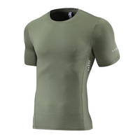 T-shirt de sport pour homme, style européen et américain, extensible, en mélange de soie de lait et de chanvre, design uni, pour la course en plein air