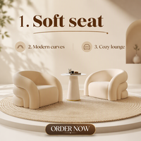 Ensemble de chaises en velours de style nordique minimaliste moderne pour salons, chambres, salons de beauté, maisons d'hôtes - Chaises décontractées couleur crème