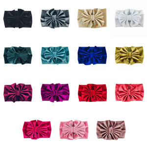 Go Party neonato bambino fascia in velluto <span class=keywords><strong>fiocco</strong></span> per <span class=keywords><strong>capelli</strong></span> Over size Floppy Bow Baby turbante Headwrap bambini ragazze accessori per <span class=keywords><strong>capelli</strong></span> - Product Image 5