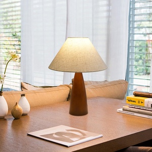 Hiện đại wabi-sabi phong cách phòng ngủ cạnh giường ngủ bảng đèn cao cấp Thời Trung Cổ Retro Nhật Bản ABS DC rắn gỗ thân thiện với môi điện - Product Image 4
