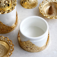 Brûleur d'encens créatif en céramique dorée, écologique et durable, avec utilisation aromatique, design moderne et élégant, décoration d'intérieur