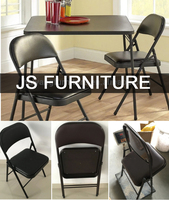 Housse de vinyle doublée en faux cuir, chaise pliante, avec cadre métallique, pour salle à manger, bon marché