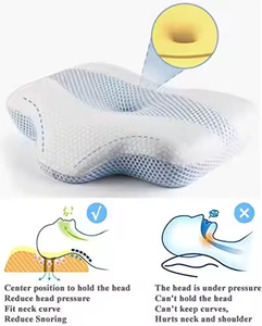 Cuscino Cervicale Ortopedico in Memory Foam, Contorno Ergonomico per Alleviare il Dolore a <span class=keywords><strong>Collo</strong></span> e Spalle, Ideale per Chi Dorme su un Fianco o sulla Schiena a Casa - Product Image 6