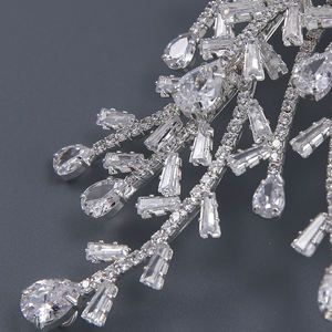 Peigne à cheveux de mariée vintage fait main en zircon, fil d'alliage flexible, accessoire de coiffure pour <span class=keywords><strong>mariage</strong></span>, fête ou banquet - Product Image 6