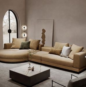 Ensemble de canapés modulaires de luxe moderne pour le salon, avec revêtement moelleux et esthétique élégante - Product Image 1