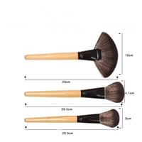 JLY Ensemble de 24 pinceaux de maquillage professionnels de voyage avec étui roulant, kit cosmétique tendance pour fond de teint, fard à paupières, blush et contour