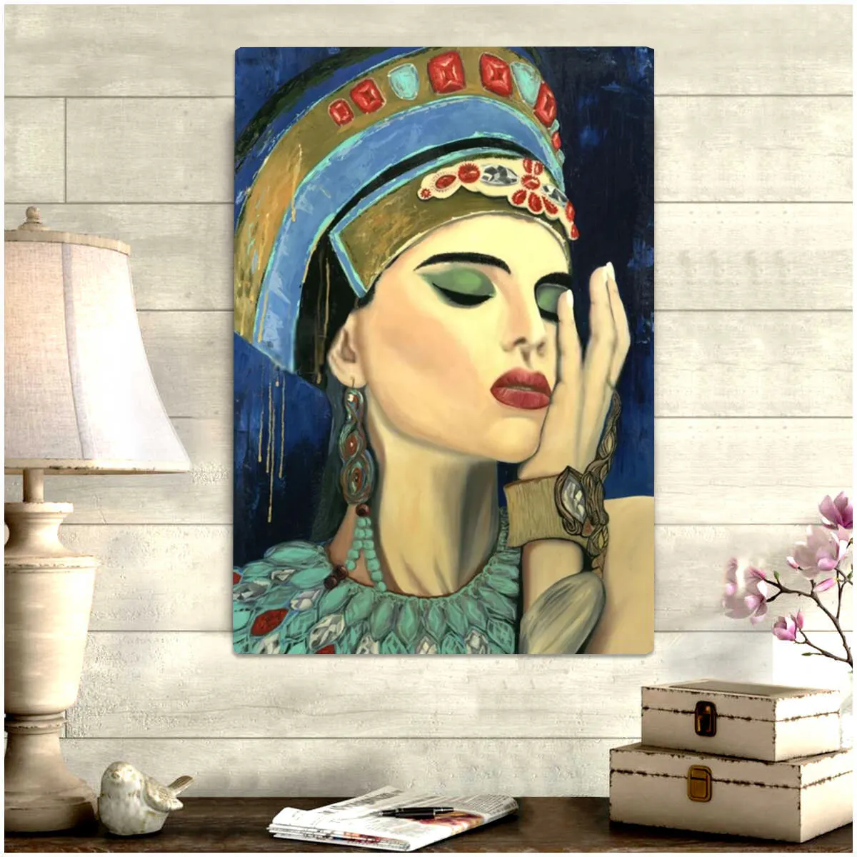 Factory Price Wall Decoration Custom Portrait Woman Modern Art house decor Lighted Wall Art Picture with try me function