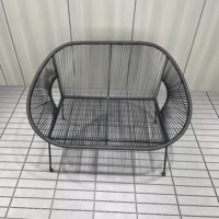 Chaise d'extérieur en rotin tressé et métal, empilable, moderne, style Acapulco, avec logo personnalisé, pour hôtels et villas, écologique
