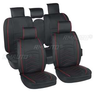 Car Seat Covers Automobiles Seat Covers PU Leather Seat <b>Cushion</b> Front <b>Bench</b> Chair Protector Universal Auto - Product Image 3