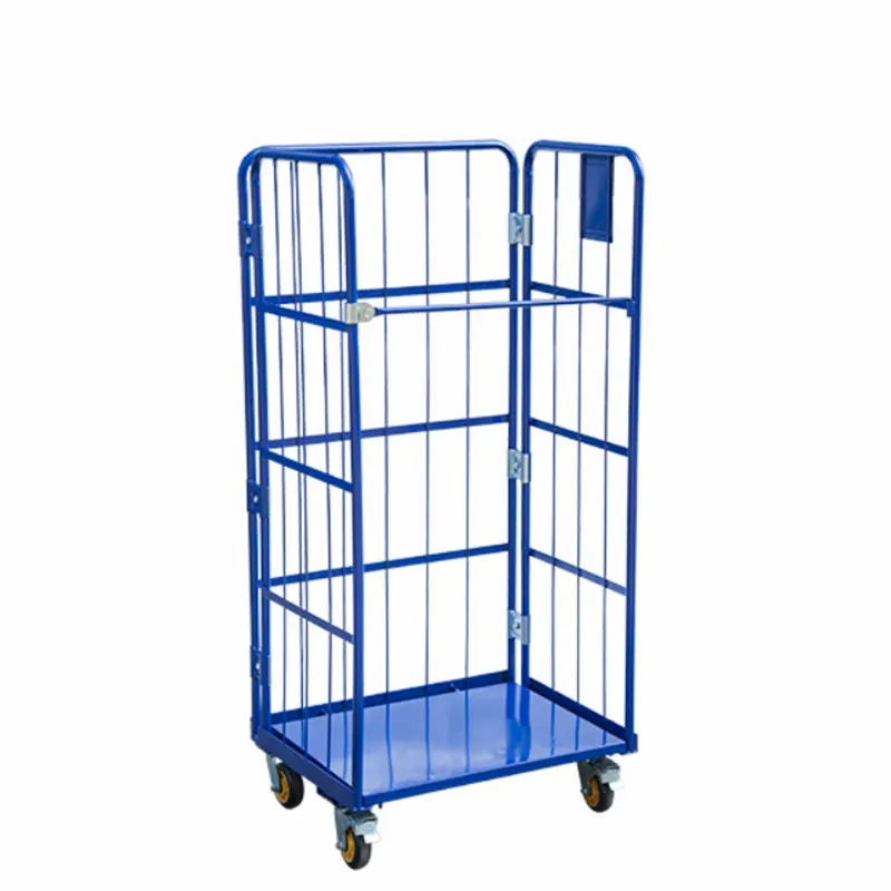 Hoge Kwaliteit Roestvrij Staal Opslag Kooi Rolling Kooi Winkelwagen Een Frame Opvouwbaar Carry Opslag Tafel Trolley