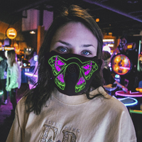 Nouveauté : Masque de fête lumineux à LED activé par le son et la voix, masque facial en panneau EL pour Halloween, mascarade, cosplay