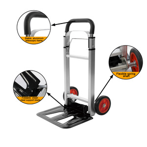 Carrello <span class=keywords><strong>a</strong></span> <span class=keywords><strong>Mano</strong></span> Pieghevole con Telaio in Alluminio, Convertibile, con Due <span class=keywords><strong>Ruote</strong></span> <span class=keywords><strong>per</strong></span> Uso Industriale e in Magazzino - Product Image 4