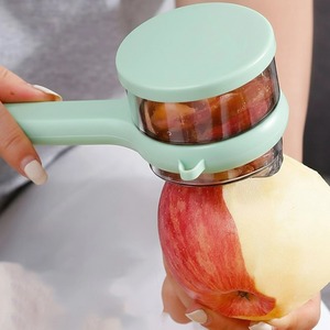 Couteau à éplucher les pommes de terre, éplucheur de légumes avec seau de rangement pour les pelures, couteau à éplucher les fruits multifonction, grattoir, gadgets de cuisine - Product Image 2