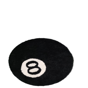 Vintage Billiard 8 Black Polyester Jacquard Tufted Soft <b>Chair</b> <b>Cushion</b> Anti-Slip Floor Mats Kids Bedroom Area Rugs Modern Style - Product Image 4