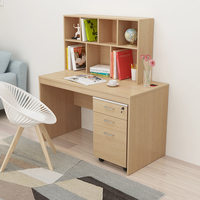 Bureau d'étude blanc Table d'ordinateur moderne avec étagère et armoire pour bureau à domicile