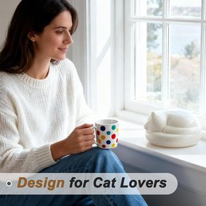 Urne funéraire blanche en forme de chat pour cendres, motif chat endormi avec sac de scellage <span class=keywords><strong>à</strong></span> fermeture éclair, cadeau commémoratif pour animaux de compagnie - Product Image 6