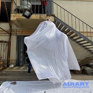 ลูกโป่งผีสีขาวเป่าลมฮาโลวีนพร้อมผ้าสำหรับตกแต่งบ้านงานปาร์ตี้ - Product Image 4