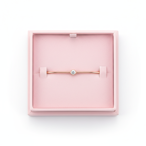 Wholesale Minimalist Design Brand Fine Jewelry Real Natural Diamond18K Solid <b>Rose</b> <b>Gold</b> Single Embellishment <b>Bracelet</b> For Woman - Product Image 3