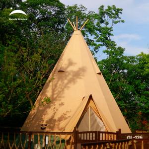 Tipi Tipi Indien Glamping Tente Extérieure Toile Imperméable Camping Tipi Tente pour Adultes Famille - Product Image 4