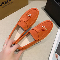 Chaussures plates pour femmes à imprimé floral, couleur bonbon, forme haricot
