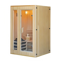 Sauna à baril en bois moderne avec chauffage électrique aux pierres chaudes pour 2 personnes Vapeur humide 220V Extérieur