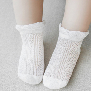 4 paires/<span class=keywords><strong>lot</strong></span> de chaussettes d'été ultra-fines pour enfants, chaussettes en maille de coton peigné pour bébés, chaussettes sans couture pour garçons et filles - Product Image 5