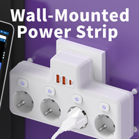 Multiprise murale EU 4 prises + 2 ports USB-A + 1 PD + 2 QC 3.0 10A IP44 avec prise de courant