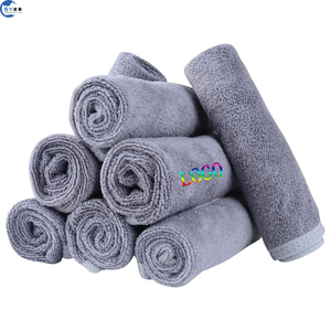 Serviette en microfibre en gros, petite serviette de salon résistante à la décoloration, serviette de séchage en microfibre grise - Product Image 1