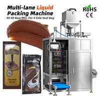 Machine d'emballage automatique multi-voies pour sachets de pâte de chocolat liquide, avec scellage sur 4 côtés