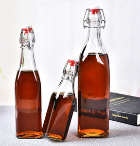 8.5oz <strong>Swing</strong> <strong>Top</strong> Glass <strong>Bottle</strong> with Metal Clamp for Water Juice Oil Screen Printing Custom Design - Product Image 6