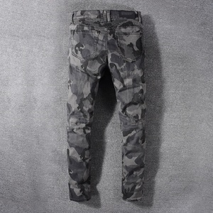 Pantalones de mezclilla de camuflaje de motorista ajustados para <span class=keywords><strong>hombre</strong></span> Dropshipping OEM Stock - Product Image 2
