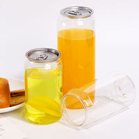 Offre Spéciale BPA librement 250ml 330ml 500ml canettes de soda transparentes vides PET anneau de traction canettes de boisson pour boire doux