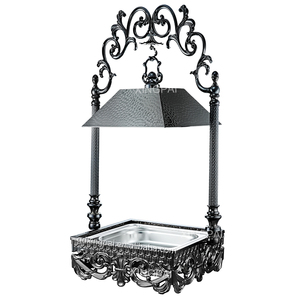 Xingpai จานอุ่นอาหารสแตนเลสสีดำดีไซน์หรู, ชุดบุฟเฟต์อาหารสำหรับจัดเลี้ยงอาหาร - Product Image 2